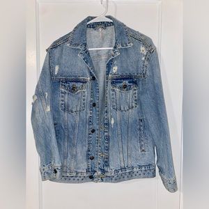 Free People Oversized Studded Denim Jacket